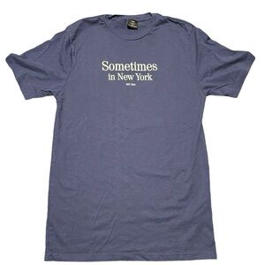 Men’s T Bar Sometimes in New York short sleeve cotton tee. Navy. Size S. EUC